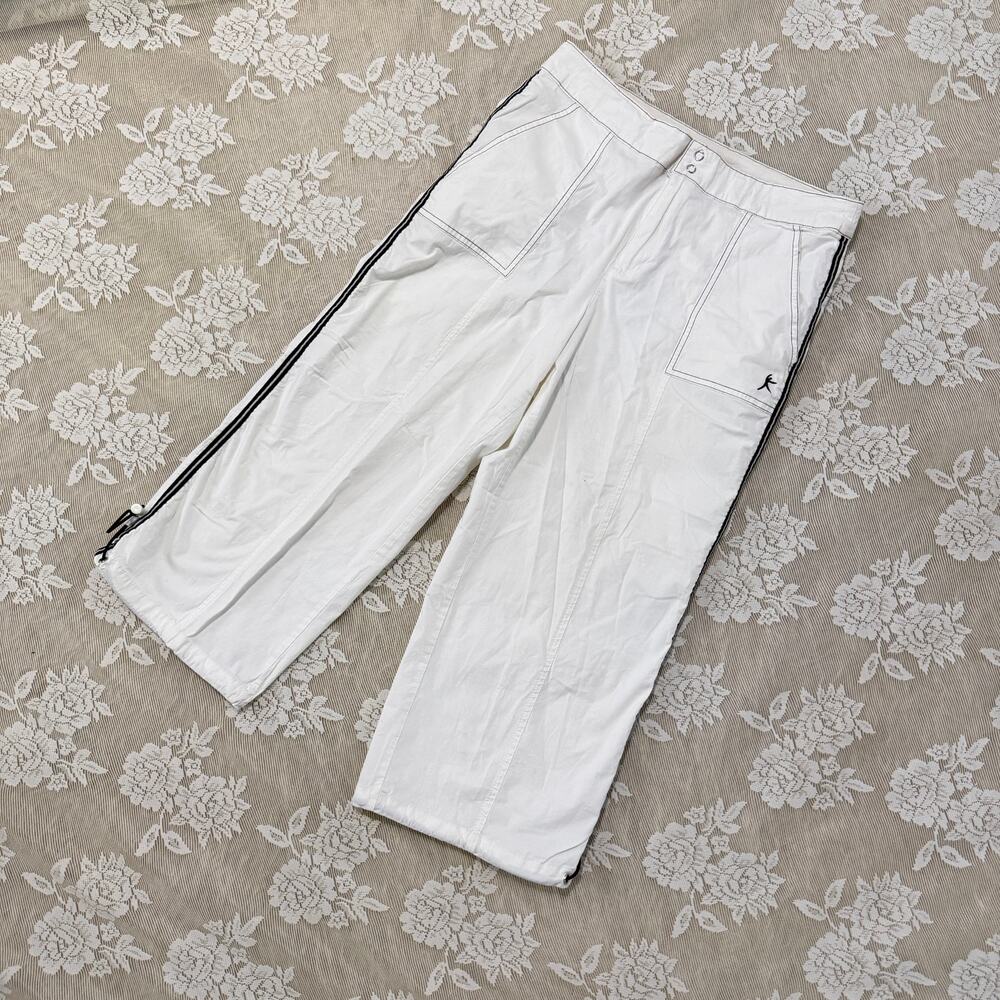 Danskin Now White Cropped Utility Pants Size Small